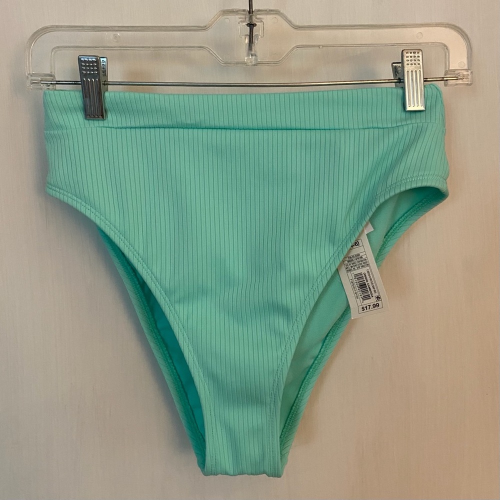 NWT Xhilaration high leg bikini swim bottom teal, Juniors Medium